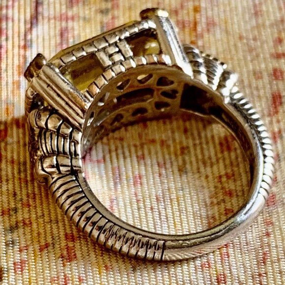 Judith Ripka JR Two 18K and Sterling Canary Crystal Ring - Picture 4 of 7